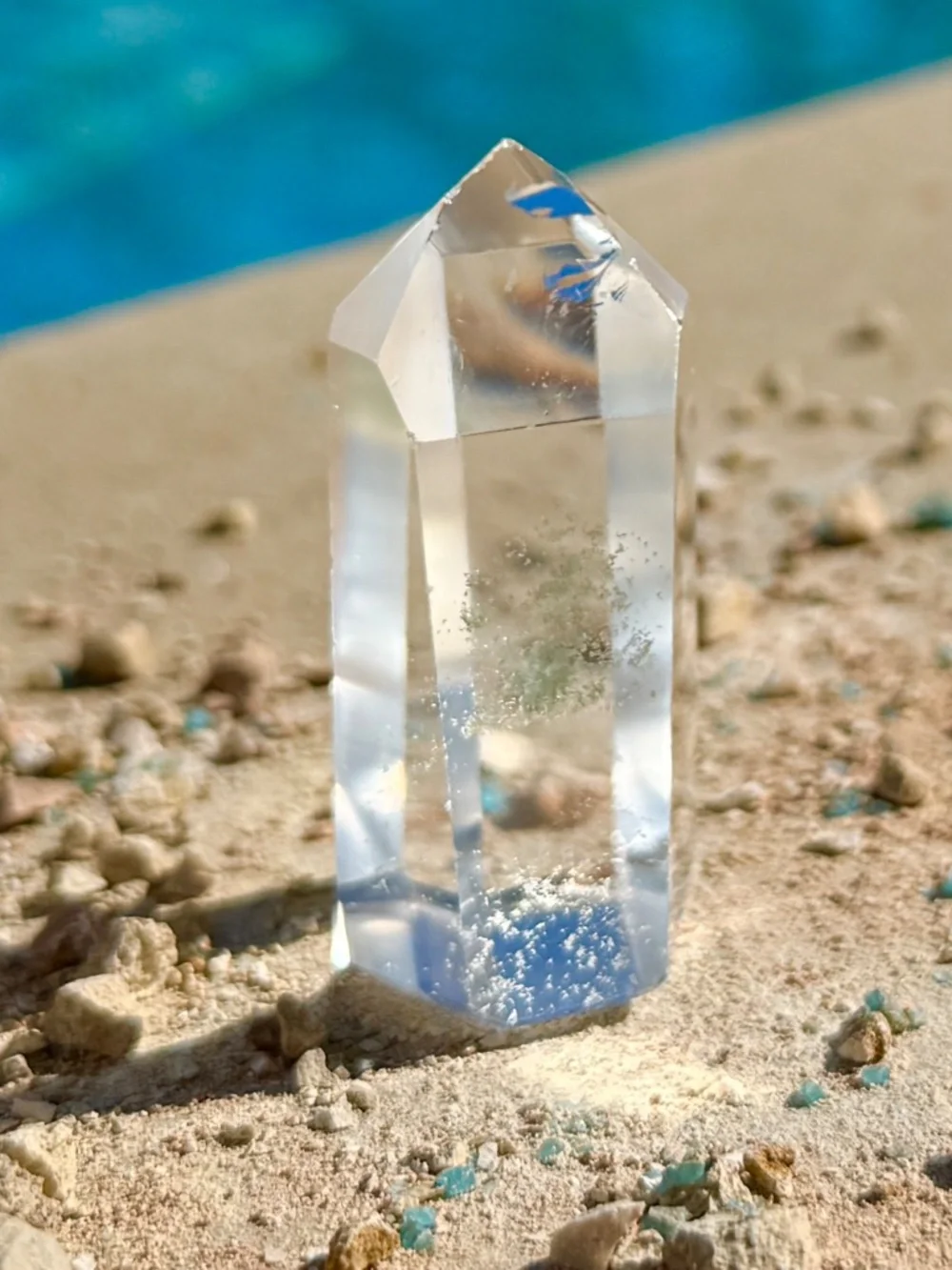 Russian High Polished Clear Quartz Tower Point Crystal